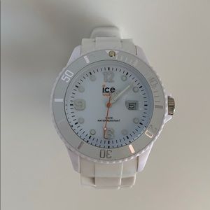 White Ice watch - rubber silicone strap.